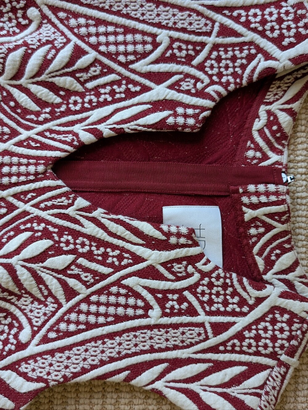 Knit Jacquard Cocktail Dress - Picture 2 of 7